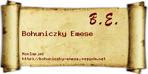 Bohuniczky Emese névjegykártya