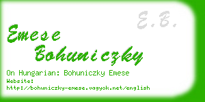 emese bohuniczky business card